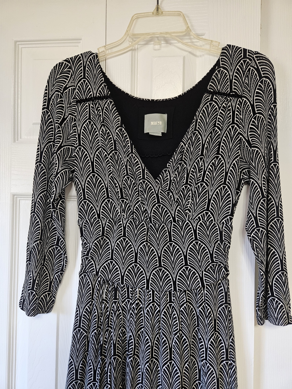 Maeve Anthropologie Black & White Geometric Dress - Picture 2 of 7